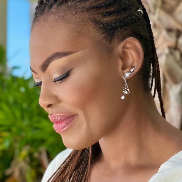 FLAMENCO CONVERTIBLE EAR CLIMBERS - STERLING SILVER 925 - Picture 3 of 7